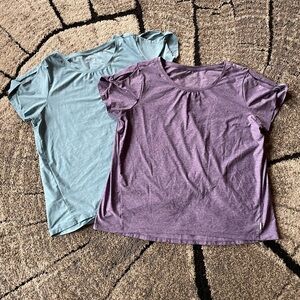 Eddie Bauer Short Sleeve Scoop Neck Tops in Lavender and Light Teal